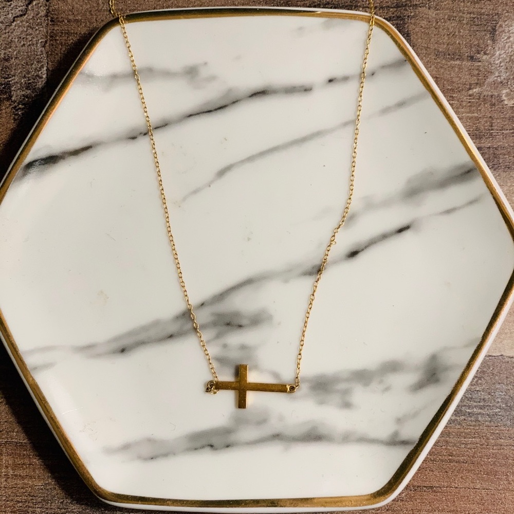 Sideways cross necklace